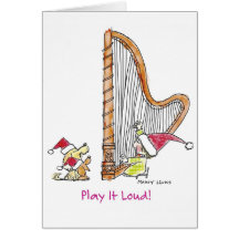 CH-004 Christmas Harp Card