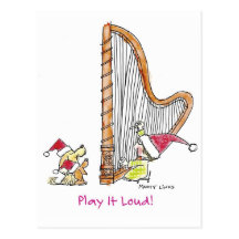 CH-004 Christmas Harp Post Cards
