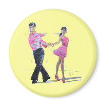 Cha Cha Cha Ballroom Dancing Refrigerator Magnets
