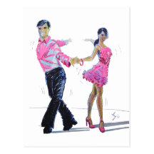 Cha Cha Cha Ballroom Dancing Post Card