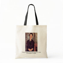 Chaiim Portrait Of Soutine Sitting At A Table Canvas Bags