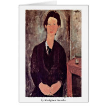 Chaiim Portrait Of Soutine Sitting At A Table Cards