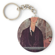 Chaiim Portrait Of Soutine Sitting At A Table Keychains