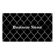 Chain Link Fence Against Black BG Business Card