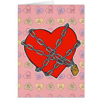 chained and locked heart greeting card