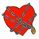 chained and locked heart photo sculptures