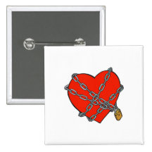 chained and locked heart pin