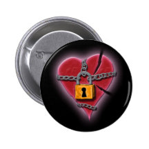 Chained & Broken Heart Badge Pinback Buttons