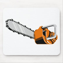 chainsaw retro style mouse pad