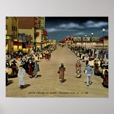 Chair Parade at Night, Atlantic City Vintage Posters