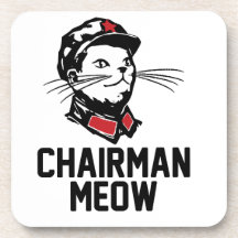Chairman Meow (Mao) Design Drink Coasters