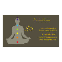 Chakra colours, Lotus flower, Om yoga, healers Business Cards