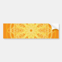 Chakra Mandala Sacred Geometry Bright Orange Bumper Stickers