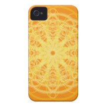Chakra Mandala Sacred Geometry Bright Orange iPhone 4 Case-Mate Cases