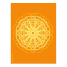 Chakra Mandala Sacred Geometry Bright Orange Postcards