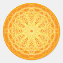 Chakra Mandala Sacred Geometry Bright Orange Stickers