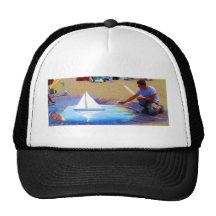 Chalk Art Sailboat Mesh Hat