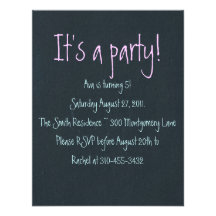 "Chalk Board" Customisable Party Invitation