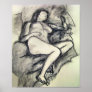 chalk nude, laying - print