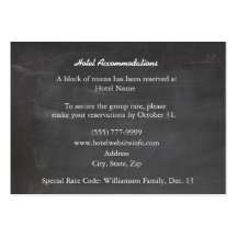 Chalkboard Black Wood Hotel Enclosure Cards Business Card