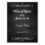 Chalkboard Design Bridal Shower Advice Cards Post Card