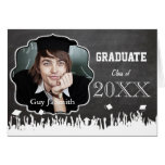 Chalkboard Graduation Invitation Your Photo Greeting Cards