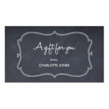 Chalkboard Look Custom Gift Tags Business Card Template