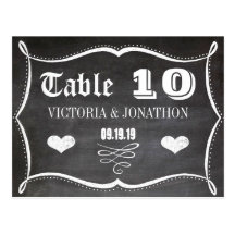 Chalkboard Modern Vintage Typography Table Number Postcard