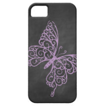 Chalkboard Purple Butterfly iPhone 5 Case-Mate ID