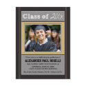 Chalkboard Sketch Graduation Postcard (black)