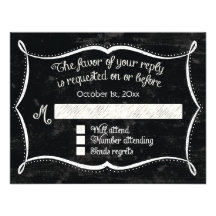 Chalkboard Style Rustic Swirl Typographic Invites