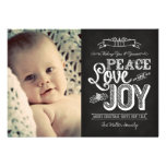 Chalkboard Typography Peace Love & Joy 2012 Card Custom Announcement