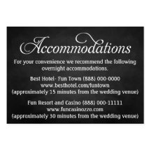 Chalkboard Wedding Accommodation - Reception Cards Business Cards