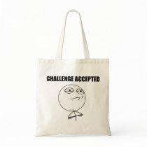 Challenge Accepted Rage Face Comic Meme Tote Bags