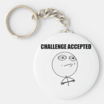 Challenge Accepted Rage Face Comic Meme Key Chains