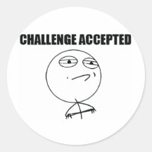 Challenge Accepted Round Stickers