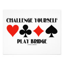 Challenge Yourself Play Bridge Personalized Invitation