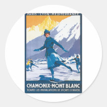 Chamonix Mont Blanc Round Stickers