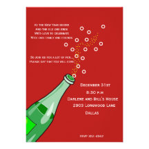 Champagne and fun ... New years party invitation