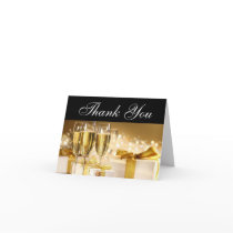 Champagne and Gifts Thank You Notes Card