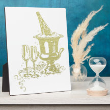 Champagne and Glasses Art Plaque