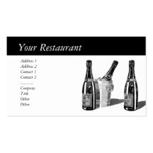 Champagne and ice bucket business card templates