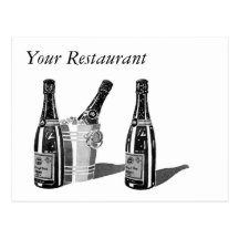 Champagne and ice bucket post cards