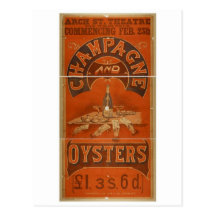 Champagne and Oysters Vintage Theatre Postcards