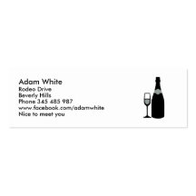 Champagne bottle glass business card template