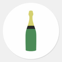 champagne bottle round stickers
