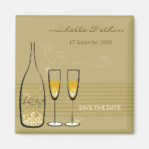 Champagne Bubbles Celebration Save The Date Magnet