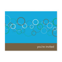 Champagne Bubbles on Aqua Party Invitation