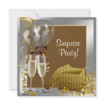 Champagne Confetti Silver Gold Surprise Party