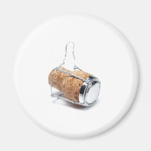 Champagne cork refrigerator magnet
